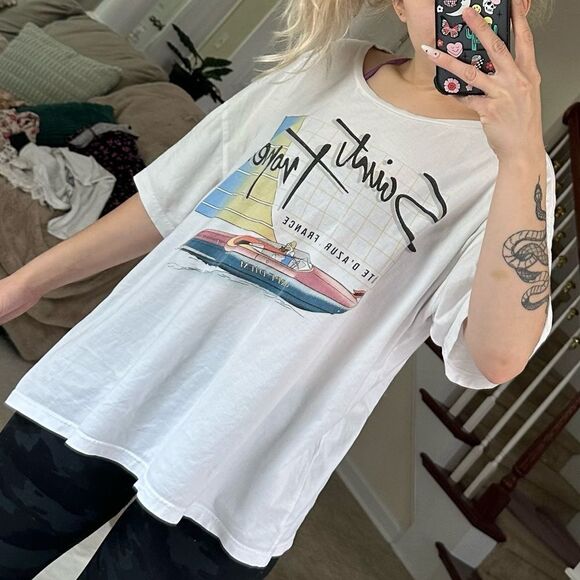 Princess Polly oversized white graphic tee Saint Tropez - Picture 6 of 12